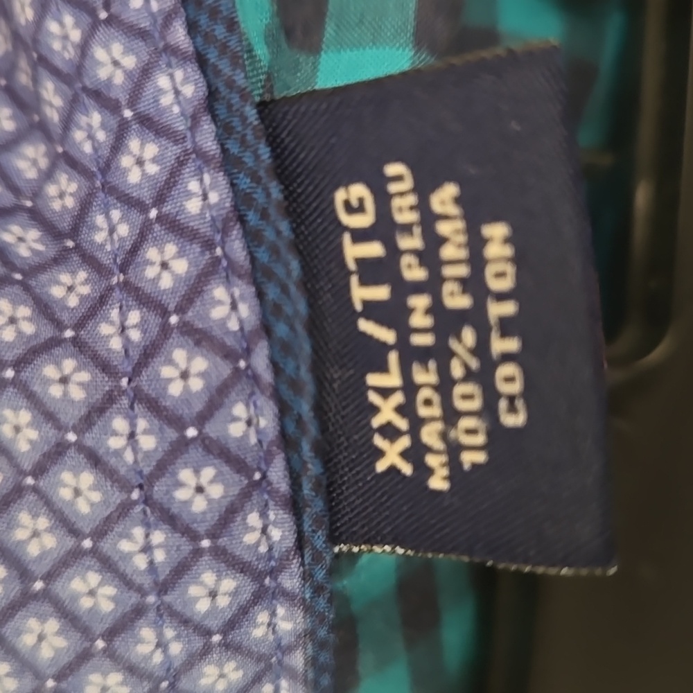 Tommy Bahama Blue Checkered Long Sleeve Shirt - Picture 6 of 11